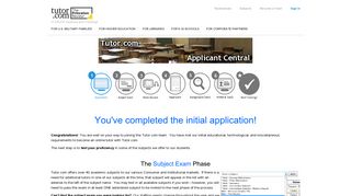 Applicant Central - Subject Exams - Tutor.com