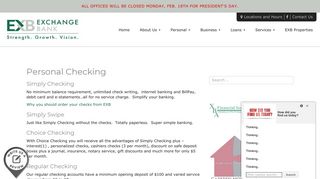 Personal Checking | Exchange Bank