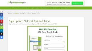 Sign Up for 100 Excel Tips and Tricks • My Online Training Hub