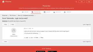 Excel Telemedia - login via the web? - Phone Sex - Tapatalk