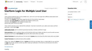 Userform Login for Multiple Level User - Microsoft Community