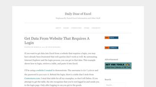 Get Data from Website that Requires a Login – Daily Dose of Excel