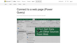 Connect to a web page (Power Query) - Excel - Office Support
