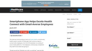 Smartphone App Helps Excela Health Connect with Email-Averse ...