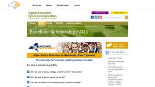 NYS Higher Education Services Corporation - Excelsior Scholarship ...