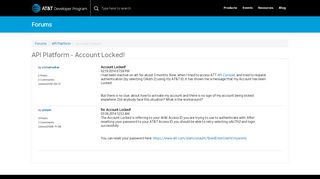 Account Locked! - AT&T Developer