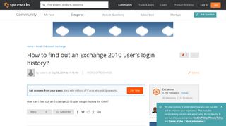 [SOLVED] How to find out an Exchange 2010 user's login history ...