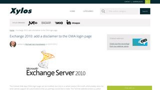 Exchange 2010: add a disclaimer to the OWA login page | Xylos