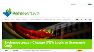 PeteNetLive - KB0000861 - Exchange 2013 - Change OWA Login to ...
