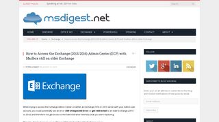 How to Access the Exchange (2013/2016) Admin Center (ECP) with ...