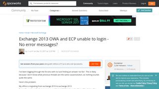 Exchange 2013 OWA and ECP unable to login - No error messages ...