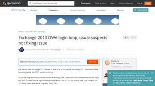 Exchange 2013 OWA login loop, usual suspects not fixing issue ...