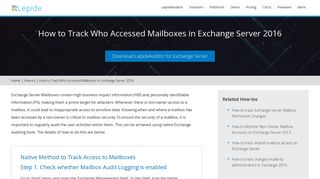 How to Track Who Accessed Mailboxes in Exchange Server 2016