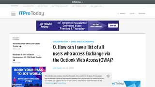 Q. How can I see a list of all users who access Exchange via the ...