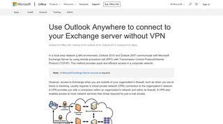 Use Outlook Anywhere to connect to your Exchange server without VPN