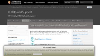 How to log in to your University of Cambridge Microsoft account — IT ...