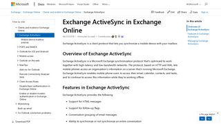 Exchange ActiveSync in Exchange Online | Microsoft Docs