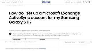 How do I set up a Microsoft Exchange ActiveSync account for my ...
