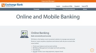 Online and Mobile Banking – Exchange Bank