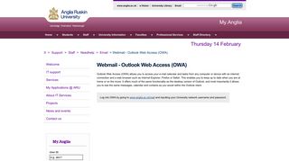 Webmail - Outlook Web Access (OWA) - My.Anglia Homepage
