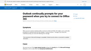 Outlook continually prompts for your password when you try to connect ...