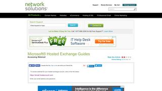 Accessing Microsoft Hosted Exchange Webmail | Network Solutions