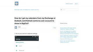 How do I get my calendars from my Exchange or Outlook.com/Hotmail ...