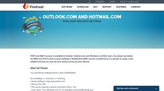 Hotmail and Outlook Settings | MailWasher Pro - Firetrust