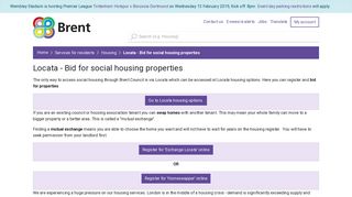 Brent Council - Locata - Bid for social housing properties