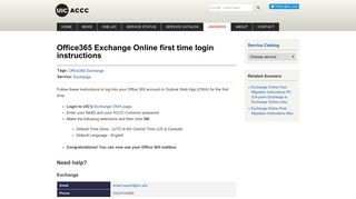 Office365 Exchange Online first time login instructions | Academic ...