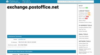 Outlook Web App - exchange.postoffice.net | IPAddress.com