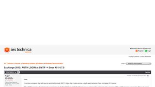 Exchange 2013: AUTH LOGIN at SMTP -> Error 451 4.7.0 - Ars ...