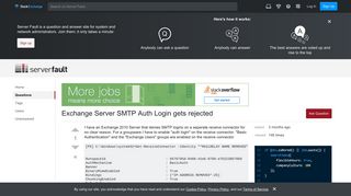 Exchange Server SMTP Auth Login gets rejected - Server Fault