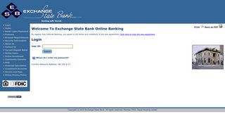 Login - Exchange State Bank