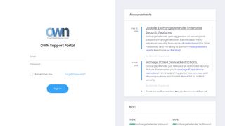 OWN Support Portal - ExchangeDefender