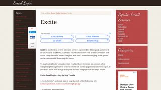 Excite Email Login – www.Excite.com Webmail Sign In