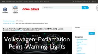 Learn More About Volkswagen Exclamation Point Warning Lights