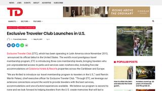 Exclusive Traveler Club Launches in U.S. - Travel Daily Media