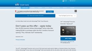 Airline Miles Credit Card - Citi® / AAdvantage® Executive - Citi.com