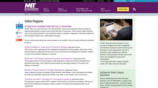 Online Programs | MIT Sloan Executive Education