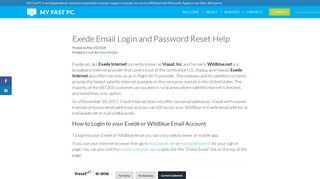 Exede (Viasat, Wildblue) Email Login and Password Reset Help