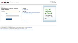 NetBenefits login page - Harris - Fidelity Investments