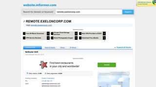 remote.exeloncorp.com at WI. NetScaler AAA - Website Informer