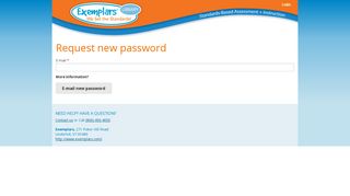 Request new password - Exemplars Library