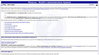 Help - User Login / Aide - Connexion - McGill Administrative Systems