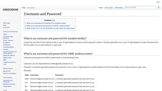Username and Password - ExeWiki - Exetel