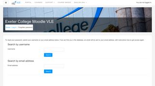 Forgotten password - Exeter College Moodle VLE