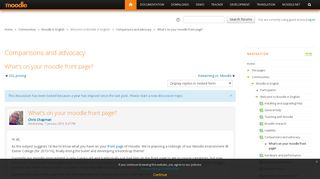 Moodle in English: What's on your moodle front page? - Moodle.org
