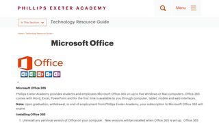 Microsoft Office | Phillips Exeter Academy