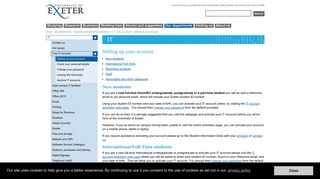 Setting up your account - IT - University of Exeter